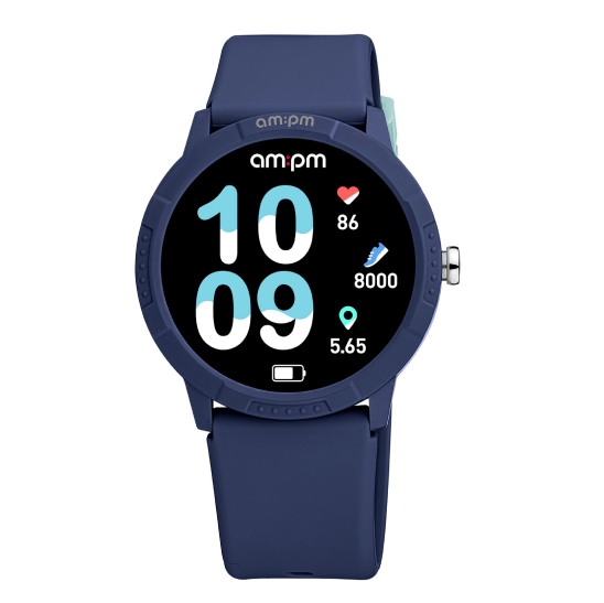 Chytré hodinky z kolekce AM:PM s oranžovým řemínkem