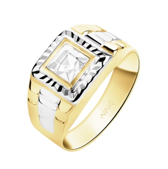 Zlatý prsten s diamantem - pečetní prsten