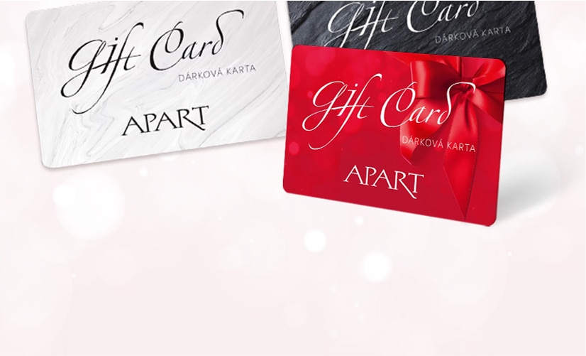 Červená, černá a šedá dárková karta