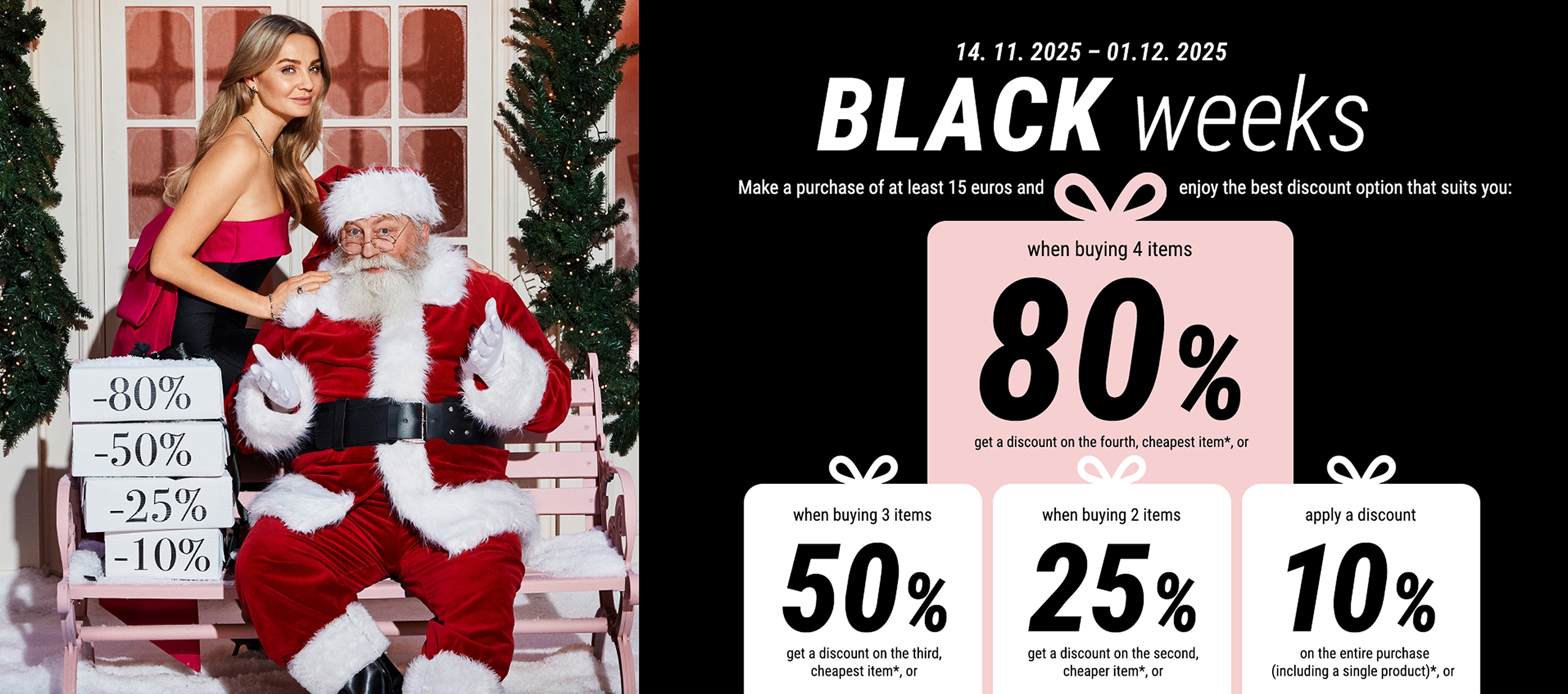 Magdalena Boczarska with Santa Claus in a Christmas scene