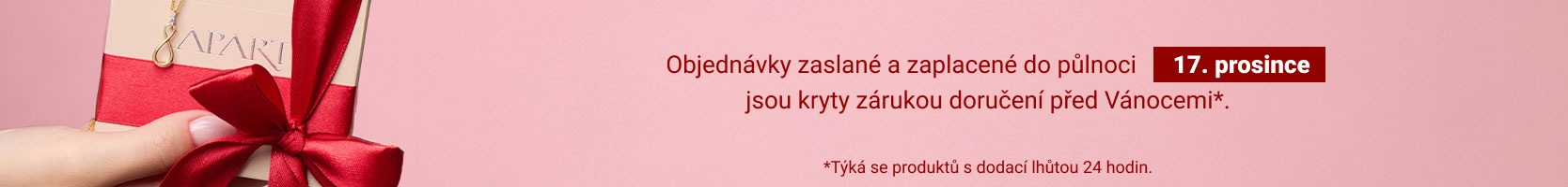 banner informující o garantovaném doručení před Vánoci