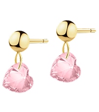 Zlaté náušnice se zirkony - srdce