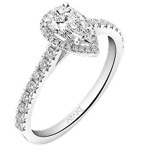 Prsten z bílého zlata s diamanty