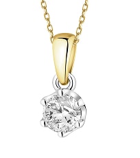 Přívěsek z bílého a žlutého zlata s laboratorním briliantem