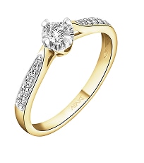 Zlatý prsten s brilianty