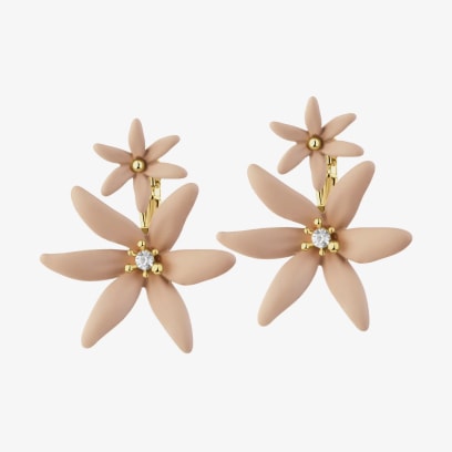 Zlaté náušnice ve tvaru hnědého květu z kolekce Paradise od Artelioni