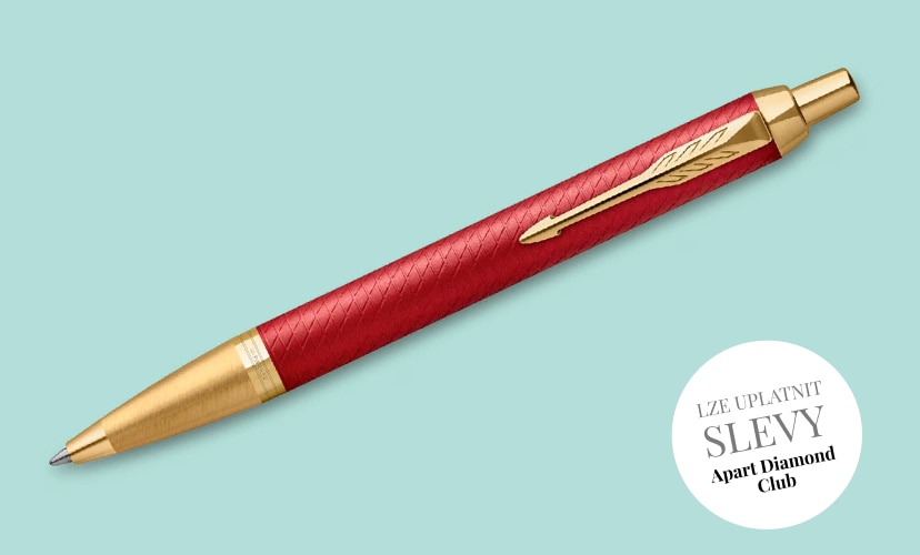 zlaté a červené pero