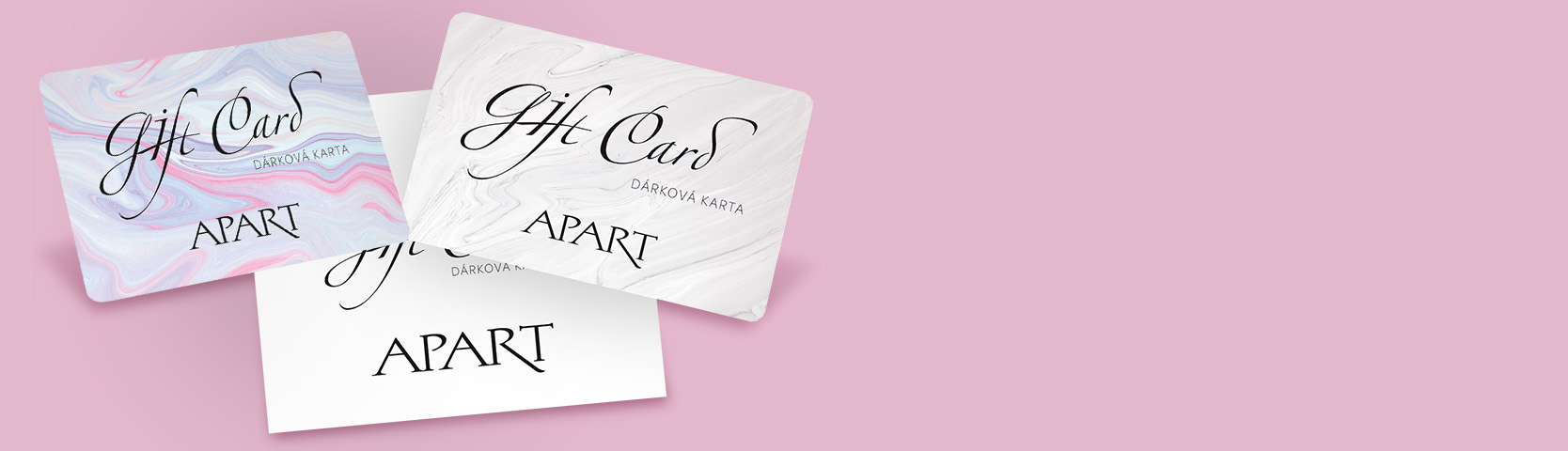 různé vzory a barvy dárkových karet