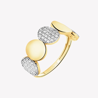 Kolekce Simple Shine - Zlatý prsten se zirkony a diamanty