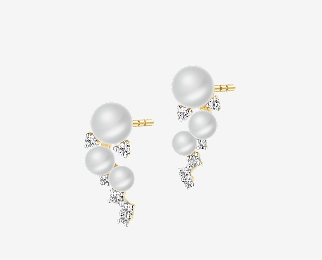 Zlaté náušnice s perlami z kolekce smyslných perel