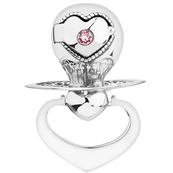 Stříbrný dudlík s motivem křtu