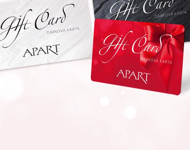 Červená, černá a šedá dárková karta