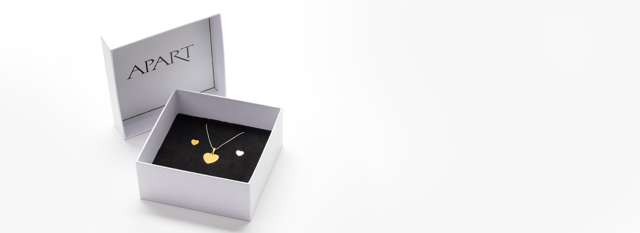 Zlaté srdíčka - náušnice a přívěsek - v krabičce