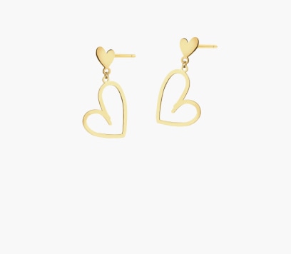 Zlaté náušnice - srdce