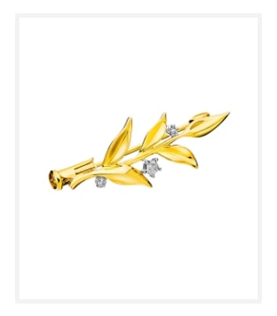 zlaté náušnice se zirkonem - listy