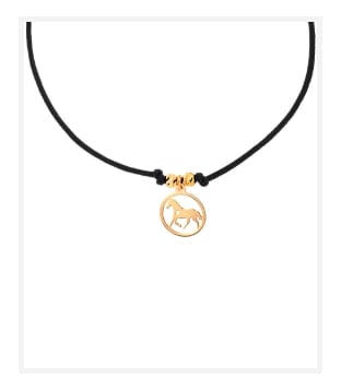 Náramek s prvky z pozlaceného stříbra - kůň