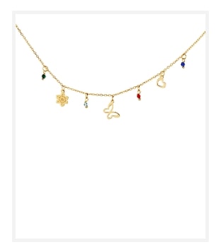 Pozlacený stříbrný náramek se zirkony - motýl, srdce