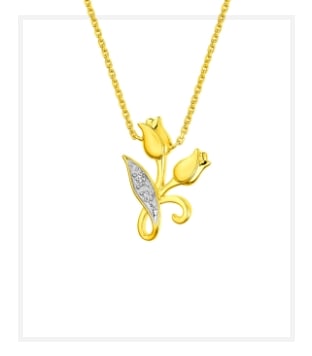 zlatý přívěsek - růže se zirkonem