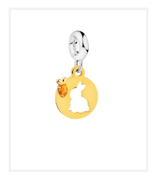 korálkový přívěsek s motivem zajíce