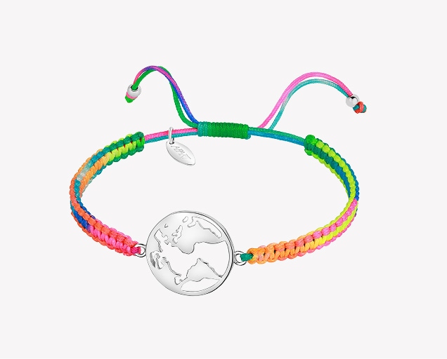 Náramek se stříbrnými prvky s efektem Tie Dye - Planeta