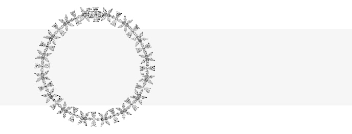 Náramek z bílého zlata s diamanty - květiny