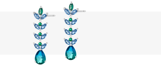 Náušnice s modrými kamínky