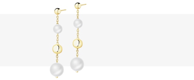 Zlaté náušnice s perlami - kuličky
