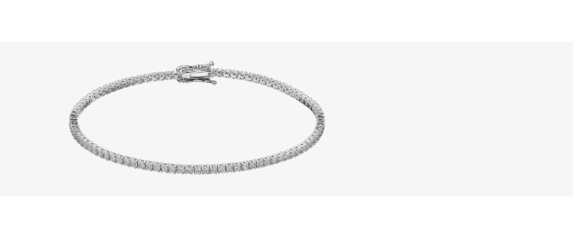 Náramek z bílého zlata s diamanty broušenými v laboratoři