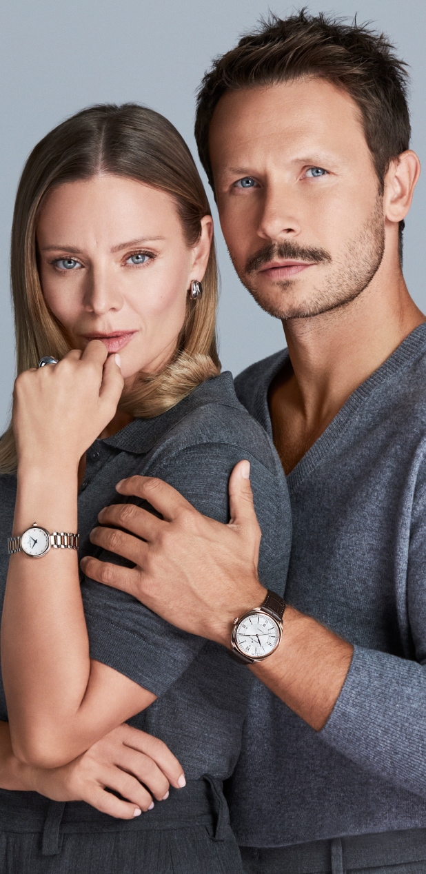 Magdalena Boczarska a Mateusz Banasiuk představují stříbrné dámské a pánské šperky a hodinky