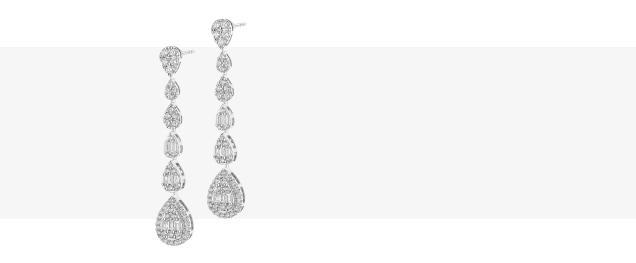 Náušnice z bílého zlata s diamanty