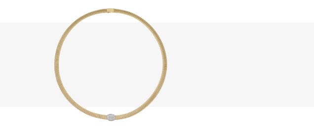 Náhrdelník ze žlutého a bílého zlata s diamanty