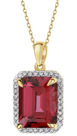 Zlatý přívěsek se zirkony a rubínem