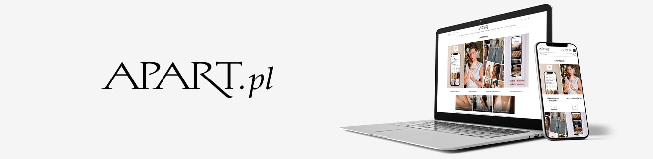 Nápis – Apart – fotografie notebooku a telefonu s logem Apart webová stránka