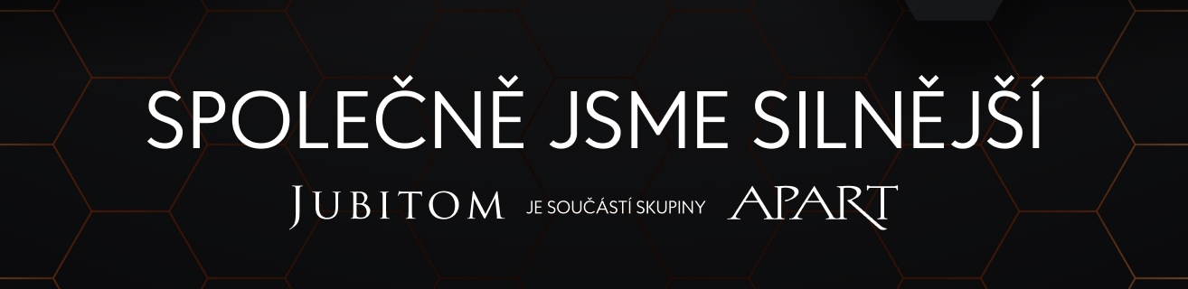 Nápis – Společně jsme silnější – JUBITON je součástí skupiny Apart