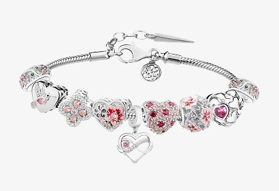 Beaded bracelet set - flowers, heart, hummingbird, infinity