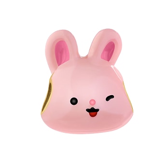 Silver beads pendant for a child with enamel - bunny