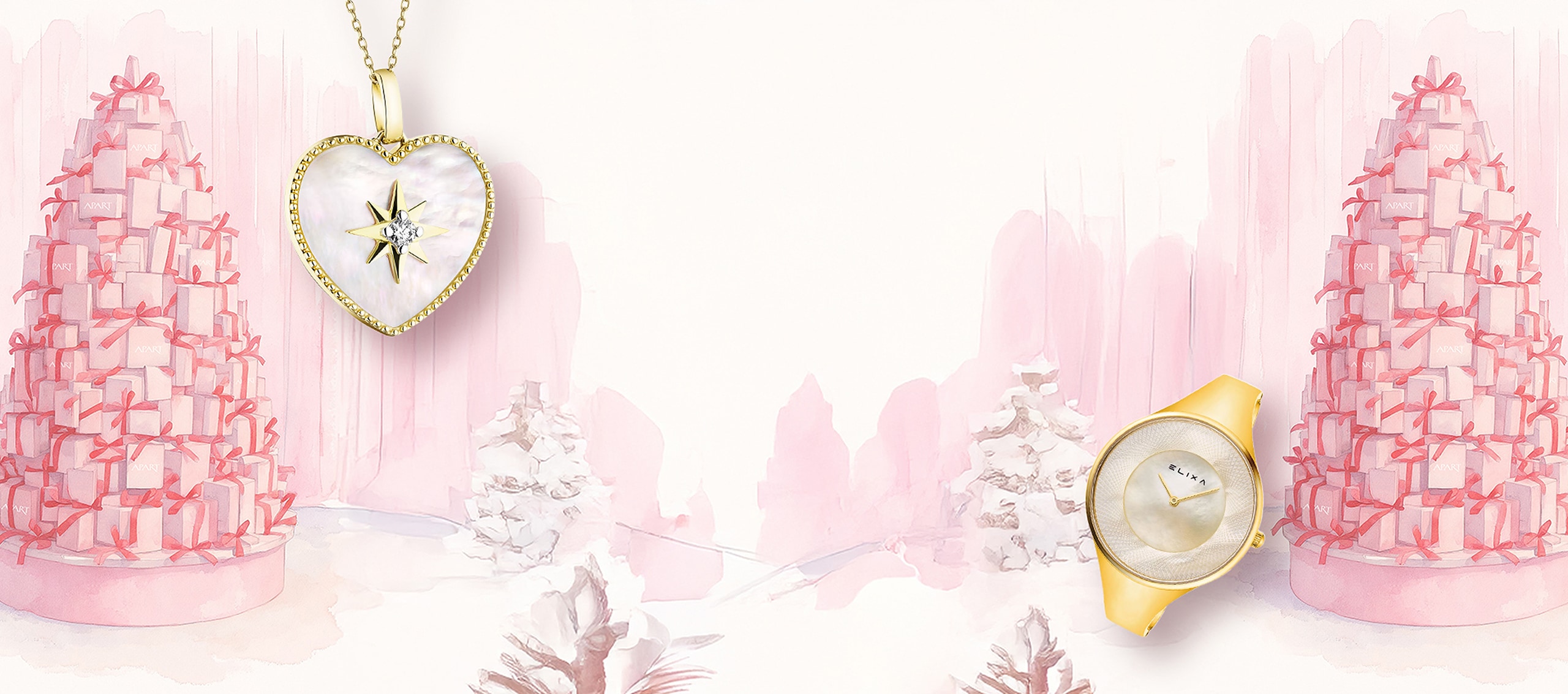 a pendant and a watch by Elixa