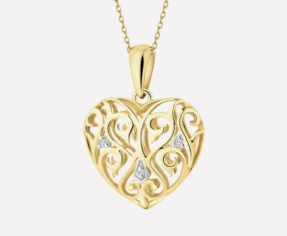 Gold heart-shaped pendant