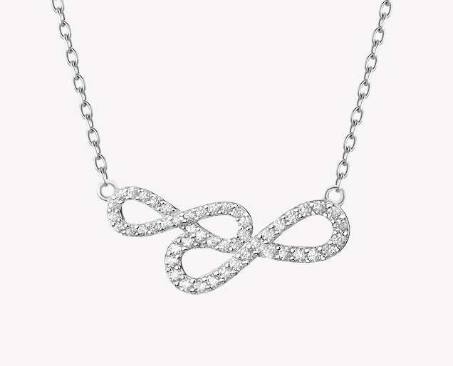 Silver Necklace with Cubic Zirconia