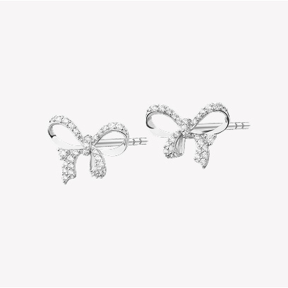 Silver earrings - Bows themed jewelry