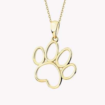 Gold pendant - Paws themed jewelry