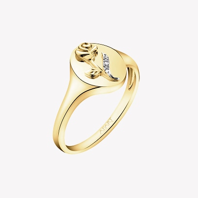 Gold pendant - Rose themed jewelry