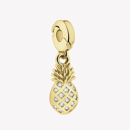 New silver pendant with cubic zirconia - pineapple
