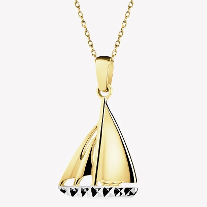 Gold pendant - sailboat