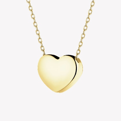 Gold necklace with cubic zirconia - heart