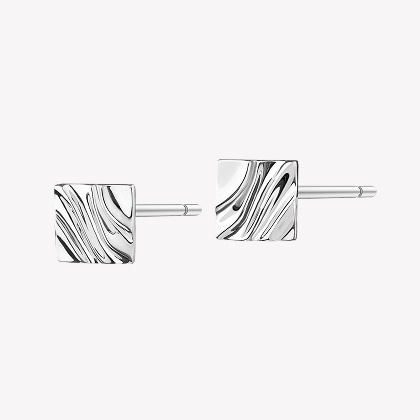 Silver earrings - squares