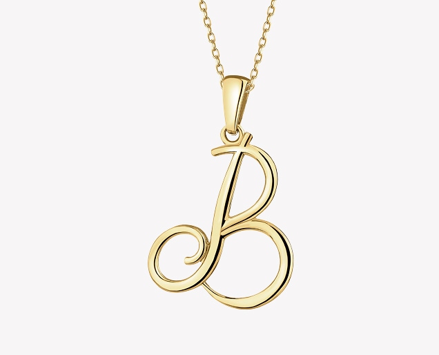 Gold pendant - letter B