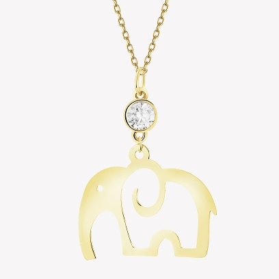 Gold pendant - elephant