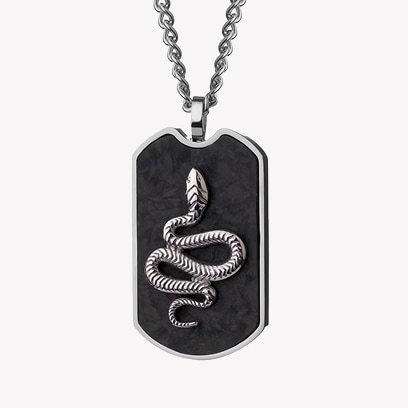 Silver necklace - snake