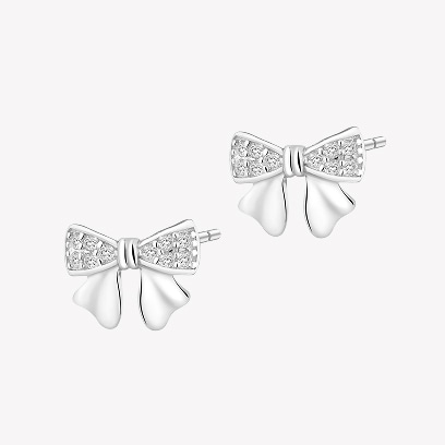 Silver earrings - Bows themed jewellery